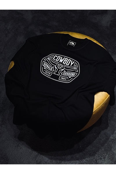 Spark Collection Ufc Cowboy Donald Cerrone 100% Cotton Relax Fit Crew Neck Black Tshirt