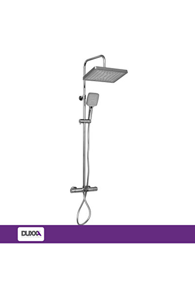 Duxxa Atlas Termostatik Bataryalı Rain Duş Seti Krom DTB.114