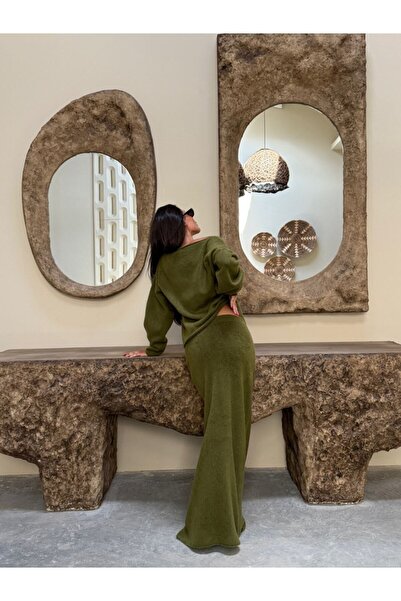 buqre's moda Women's Soft Knitwear Sweater Skirt Knitwear Two-Piece Set