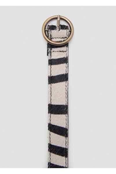 MANGO Kids Leopar desenli deri kemer