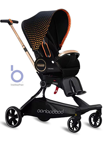 baobaohao عربية اطفال باوباوهاو V9 مميزة وفاخرة بظهر مقعد قابل للتعديل ويقبل الدوران 360 درجة وسلة كبيرة.