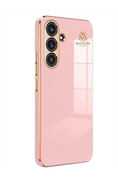 Massemr For Samsung Galaxy S25 Plus Case Shiny Gold Foil Luxury Premium Silicone Cover Transparent Shockproof Protector