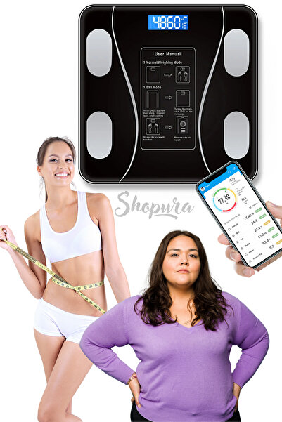Shopura Akıllı Vücut Analiz Tartısı – Yağ, Su, Kas, Kitle Endeksi & Kilo Ölçe...