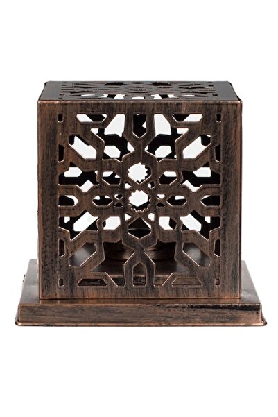 SHOPIENS ® Metallic Bronze Cube Candle Holder, 12.5 x 12.5 x 12 cm