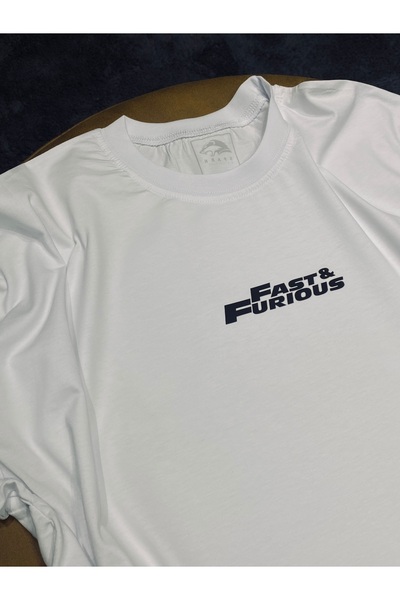 Spark Collection Λευκό μπλουζάκι Tokyo Drift 100% βαμβακερό με λαιμόκοψη με λαιμόκοψη