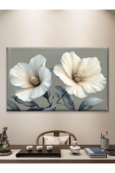 ESLEM İKİLİ ÇİÇEK BASKI KANVAS TABLO