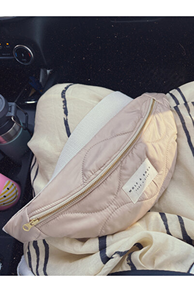WOLF & ROCK Drop Sand Cream Color Quilted Waist and Shoulder Bag
