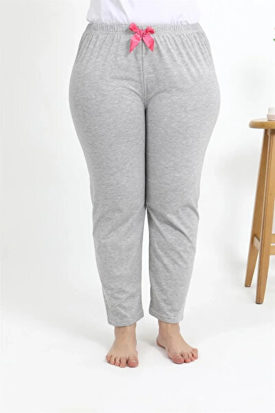 emosavm Fashion Women's Cotton Plus Size Bottom Pajamas Gray