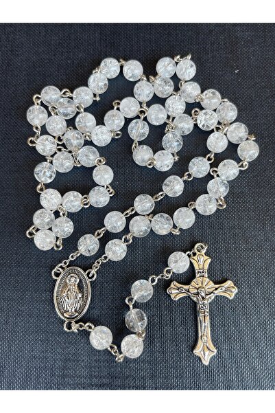 Yada Unique 6mm Necef Doğal Taş Katolik Hristiyan Rosary Tesbih / Haç Kolye -...