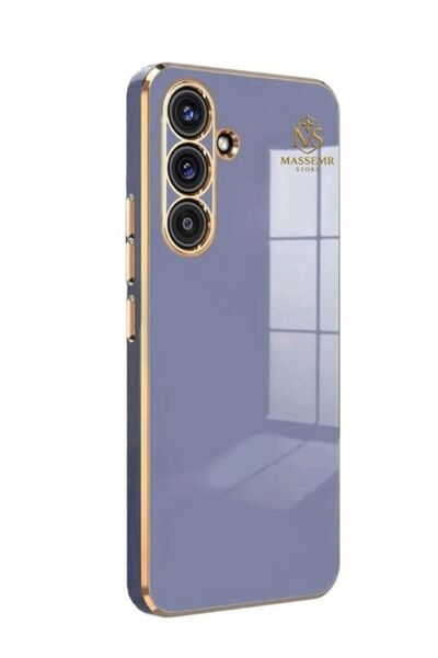 Massemr For Samsung Galaxy S25 Plus Case Shiny Gold Foil Luxury Premium Silicone Cover Transparent Shockproof Protector