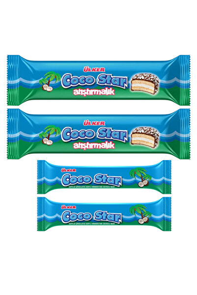 Ülker Coco Star Atıştırmalık Bisküvi 66 G (2 Adet) + Coco Star Hindistan Cevi...