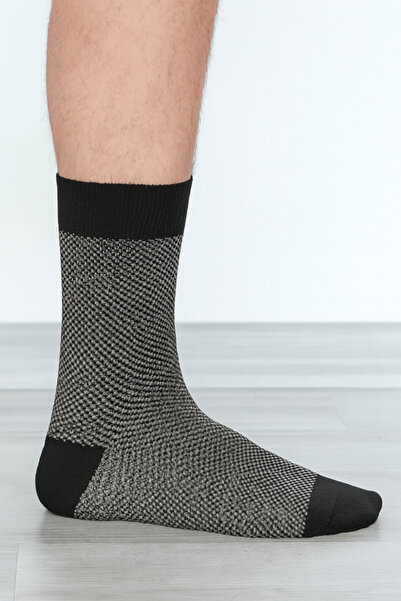 İbrahim Berk 5 Çift Erkek Dikişli Damalı Uzun Soket Çorap Karışık Renkli Klasik Çorap Seti