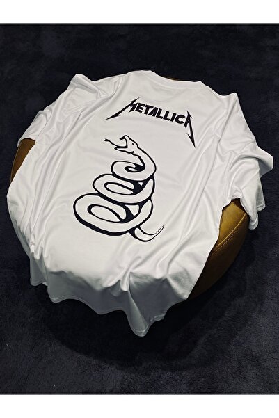 Spark Collection Λευκό μπλουζάκι Metallica 100% βαμβακερό με λαιμόκοψη με λαιμόκοψη
