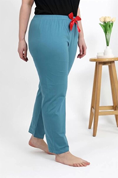 alfa expres Fashion Women's Cotton Plus Size Bottom Pajamas Petrol