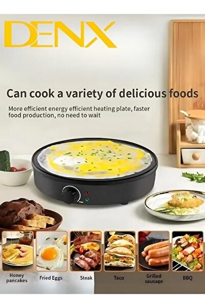 Denx Pancake, Crepe and Waffle Maker, 1000W ,Heat Resistant, with Non-Slip Surface DX2032