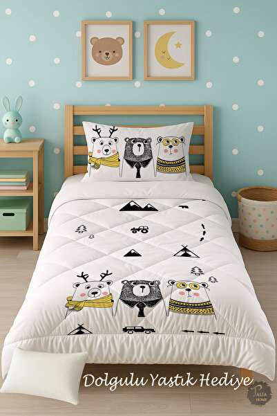 Talia Home Односпальний дитячий ковдра з малюнком милих ведмедиків TLAG-254