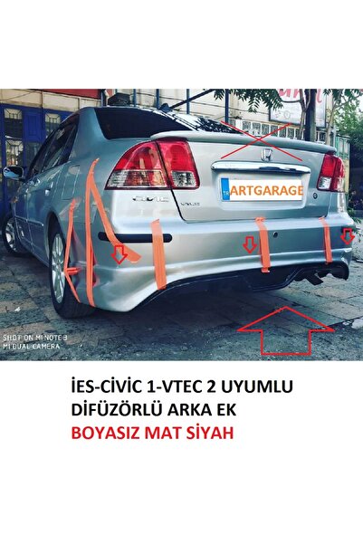 Bodykitartgarage VTEC-İES ARKA TAMPON EKİ(BOYASIZ)FİBERGLASS