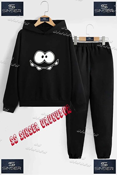 SS SİNSER Children's Unisex Special Printed Hooded Tracksuit Set with Pattern...