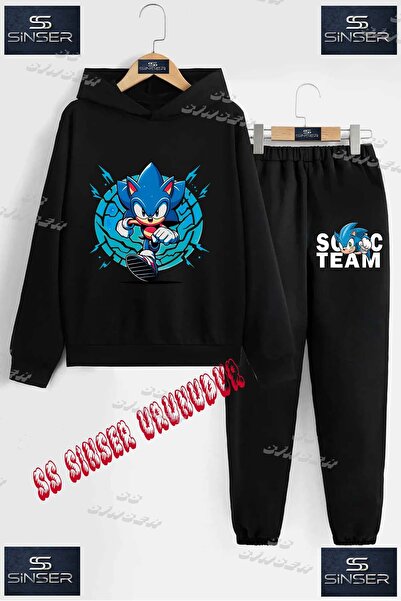 SS SİNSER Children's Unisex "Sonic Blue Tvl One Kosan" Special Printed Hooded...