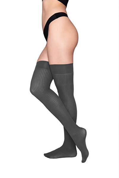 PETRA-ELISA Over-the-knee socks 60 DEN Miruna, Grey, M