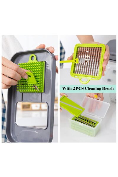 Brivoo® Multifunctional grater 22 pieces for fruits and vegetables, with stainless steel blades, slicing, grating,