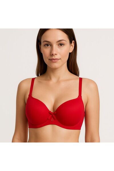 MAVİ QUMSAL Σετ 2 τεμαχίων σουτιέν με ενίσχυση και φιόγκο, Μαύρο, Κόκκινο – Κ...