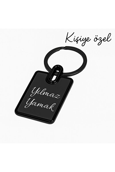 Halk Kitabevi Hediyelik Kişiye Özel İsim veya Söz Baskılı Kare Anahtarlık