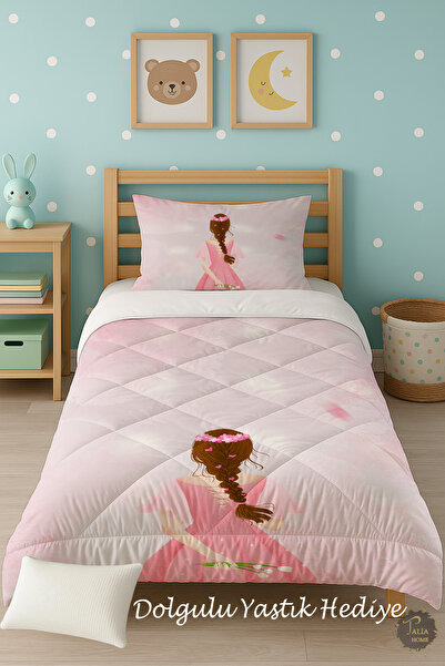 Talia Home Дитячий ковдра з малюнком дівчинки з квітами, односпальний, компле...