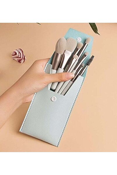 Mirfa مجموعة فرش مكياج مكونة من 8 قطع، فرش مكياج صناعية احترافية فاخرة (أخضر)