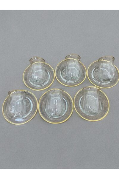 Zeryas Home 12 Parça Çay Bardaği Çay Takımı Set GOLD