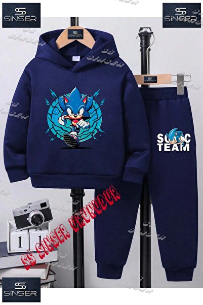 SS SİNSER Children's Unisex "Sonic Blue Tvl One Kosan" Special Printed Hooded...