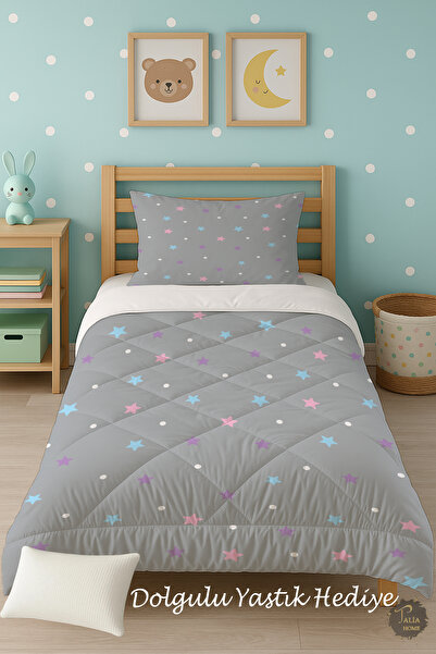 Talia Home Кольорові зірки з малюнком Односпальне дитяче ковдра Сонний набір ...