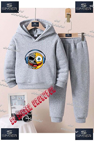 SS SİNSER Set de trening unisex pentru copii, cu hanorac cu imprimeu special ...