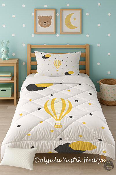 Talia Home Односпальний дитячий ковдра з малюнком жовтих літаючих повітряних ...