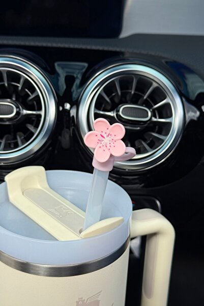 klovi Çiçek Model Termos Uyumlu Pipet Koruyucu/ Pipet Kılıfı/ Pipet Tıpası