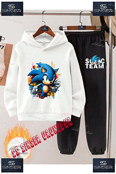 SS SİNSER Children's Unisex Special Printed Hooded Tracksuit Set with the Tex...