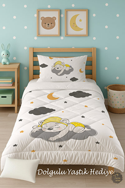 Talia Home Односпальний дитячий ковдра з малюнком сплячого ведмедика TLAG-084