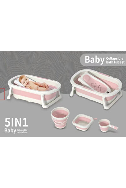 Un 5-Piece Non-Slip Foldable Baby Bathtub