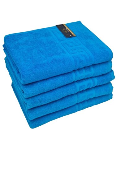 rotop Set of 4 Home Hotel Towels - Greek Border, 100% Cotton, 70x130 cm 500g/sqm