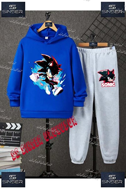 SS SİNSER Children's Unisex'Sonic Syh Mavi Tvl' Custom Printed Hooded Sweatsh...