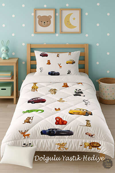 Talia Home Давайте вивчати тварин Навчальний односпальний дитячий ковдра-комп...