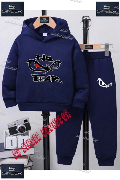 SS SİNSER Children's Unisex'Na Fear Goz' Special Printed Hooded Tracksuit Set