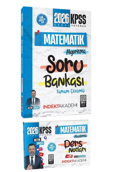 İndeks Akademi 2026 KPSS Matematik Algoritma Tamamı Çözümlü Soru Bankası+Vide...