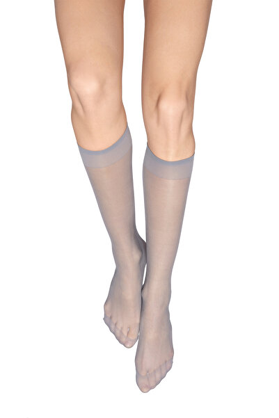 PETRA-ELISA Lycra Socks 3/4 15 DEN One Size, Grey, One Size