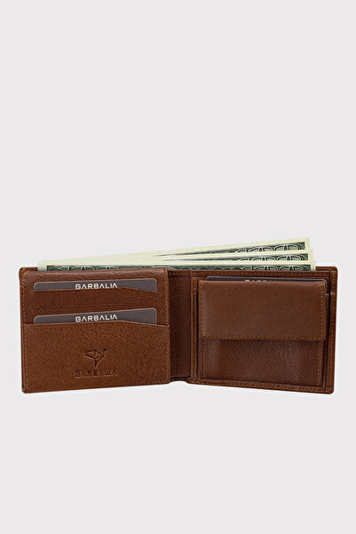 Garbalia Jackson Genuine Leather Coin Compartment Rfid Blocking Natural Tan Wallet