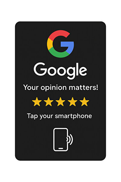 CUSTOM مجموعه من 5 بطاقات بطاقة تقييم Google NFC – اجمع تقييمات عملاءك بسهولة