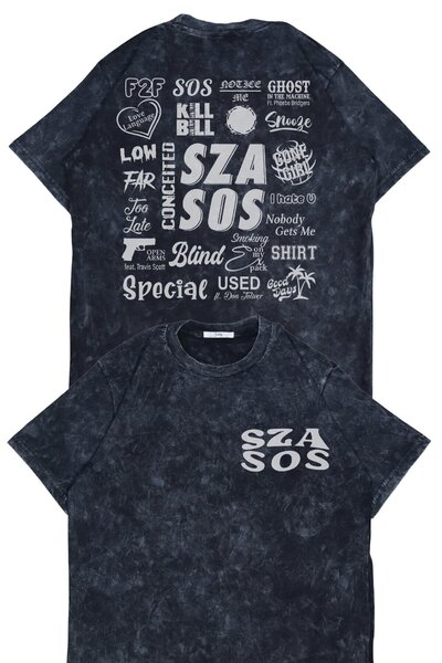 Fuddy Moda Унисекс тениска с печат на гърба от албума на SZA, преносима в пер...