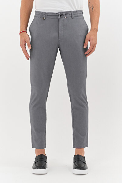 BLACK LEE Erkek Çizgili Jogger Beli Lastikli Bağcıklı Likralı Rahat Kalıp Pantolon