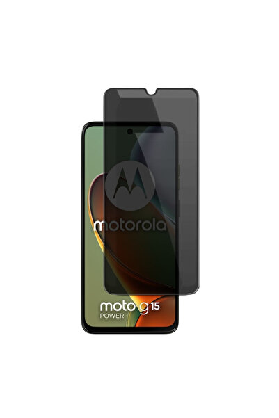 Motorola Privacy tempered glass screen protector for Moto G15 POWER with Mounting Kit Included