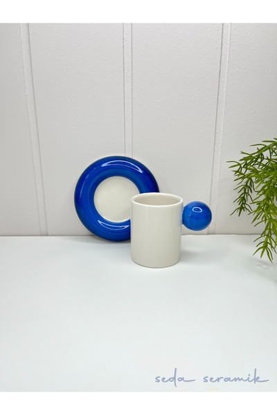 seda seramik Handmade 9 Color Dragee Series 4-Piece Coffee Cup Set for 2 People
